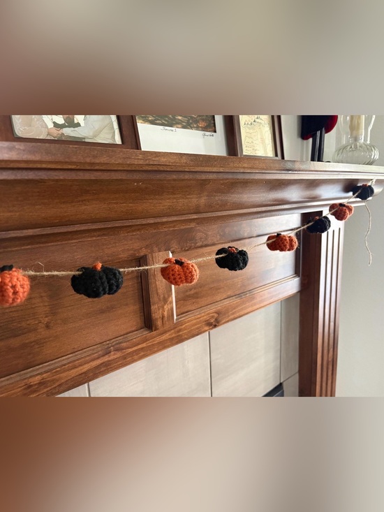 Hand Crafted Other - Hand Crafted Orange and Black Crochet mini Pumpkin Garland